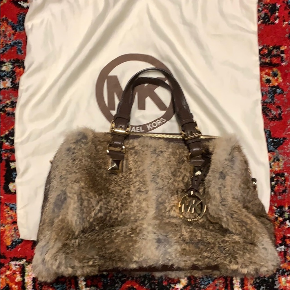Michael Kors rabbit fur bag